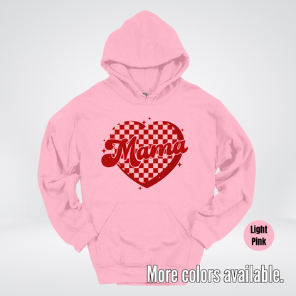 Mama Checkered Heart Hoodie