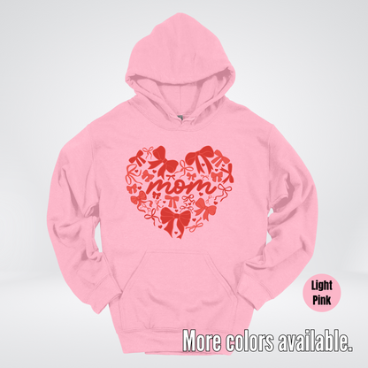 Mom Red Bow Coquette Hoodie