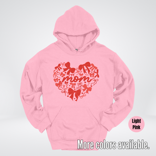Mom Red Bow Coquette Hoodie