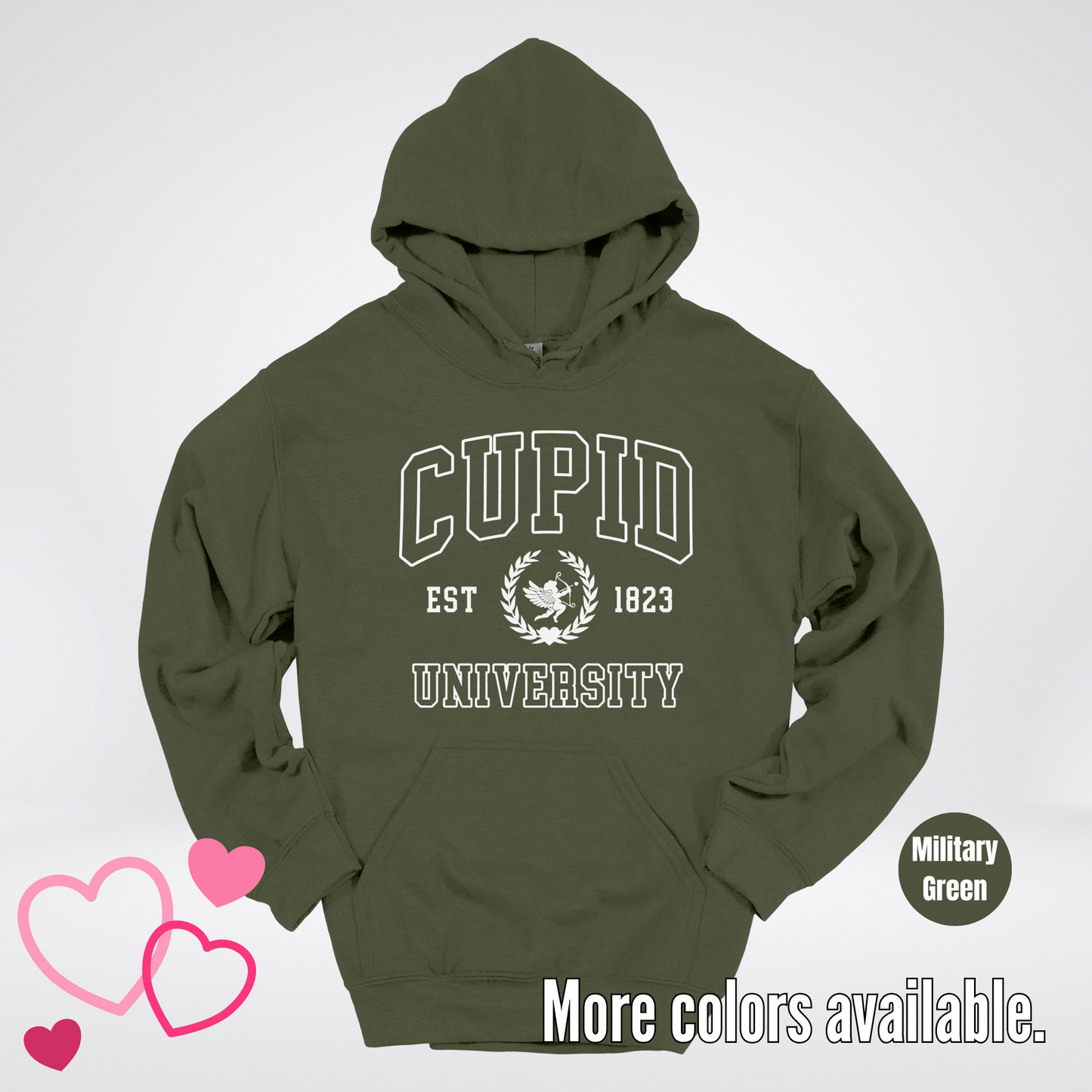 Cupid University Est 1823 White Design Hoodie