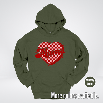 Mama Checkered Heart Hoodie