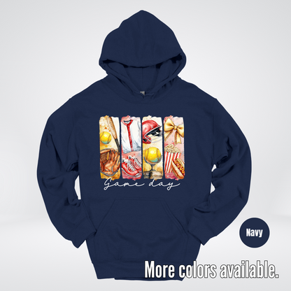 Game Day Coquette Brushstroke Softball Hoodie