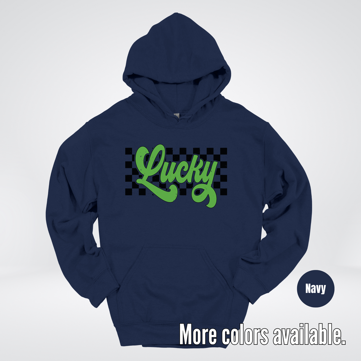 Lucky Cursive Checkered Retro – Saint Patrick’s Day Hoodie