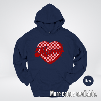 Mama Checkered Heart Hoodie