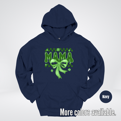 Mama Coquette Green Bow Checkered Retro Four Leaf Clovers Hoodie
