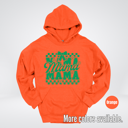 Distressed Saint Patrick’s Day Green Coquette Bow Mama Hoodie