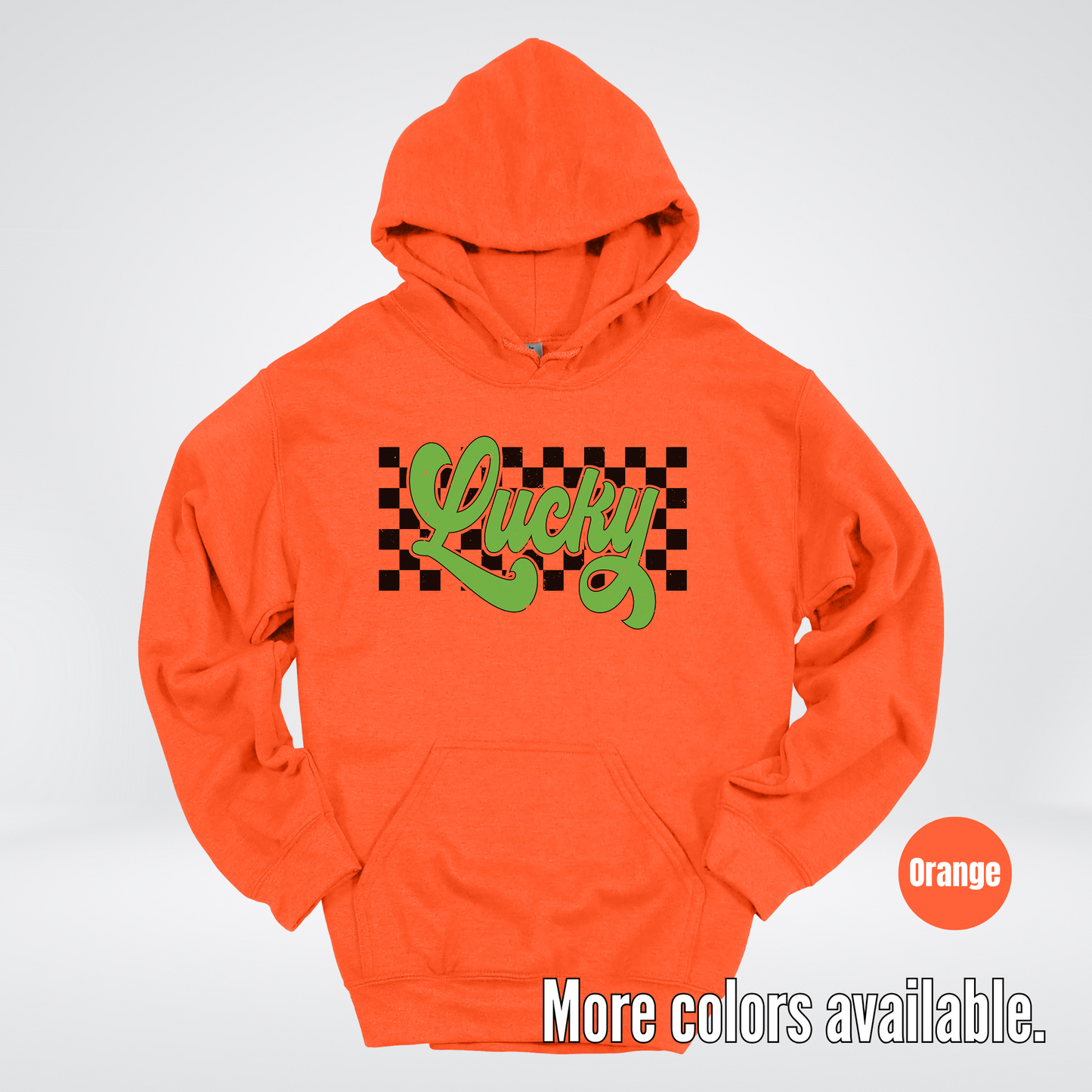 Lucky Cursive Checkered Retro – Saint Patrick’s Day Hoodie