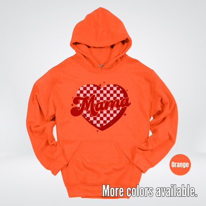 Mama Checkered Heart Hoodie