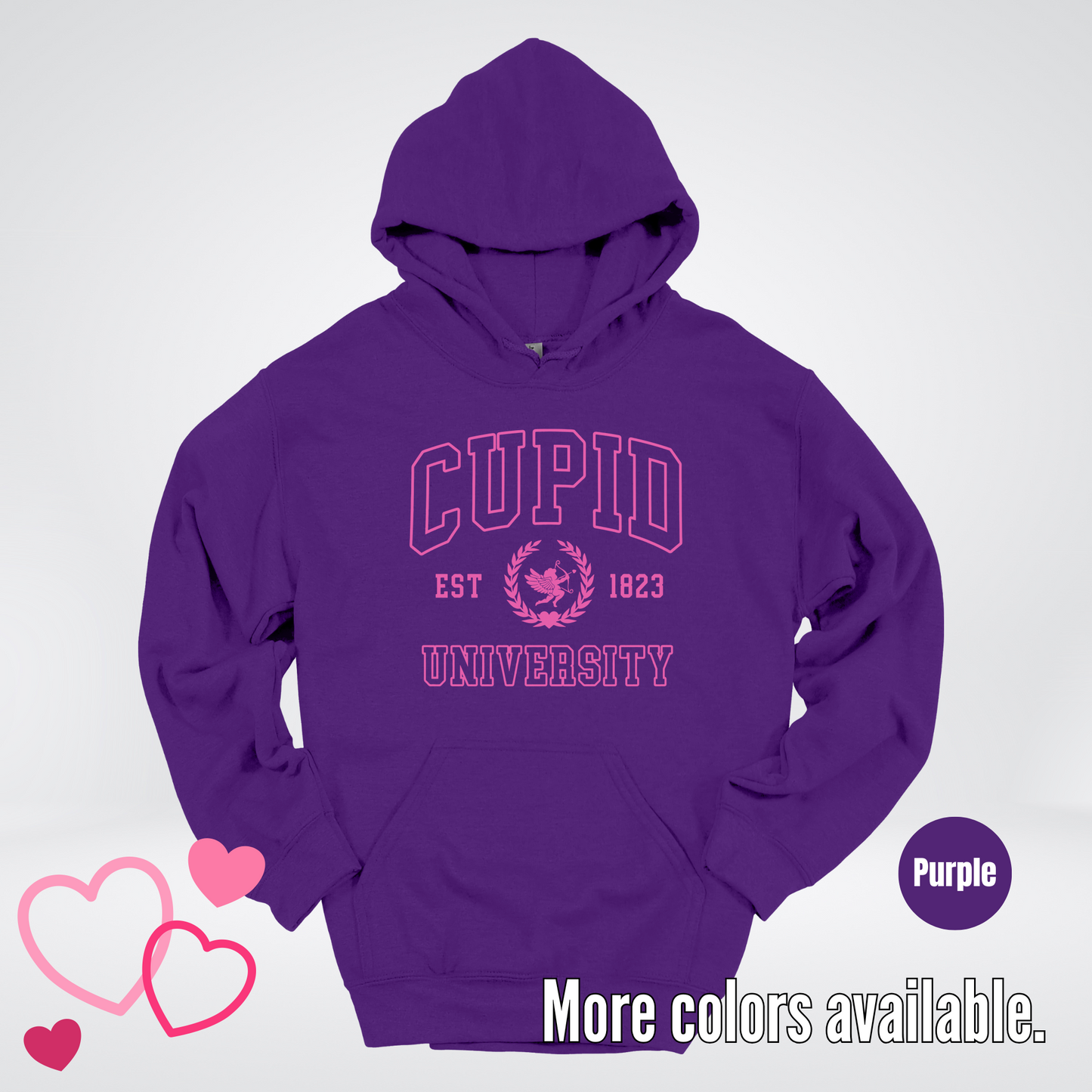 Cupid University Est 1823 Bright Pink Design Hoodie