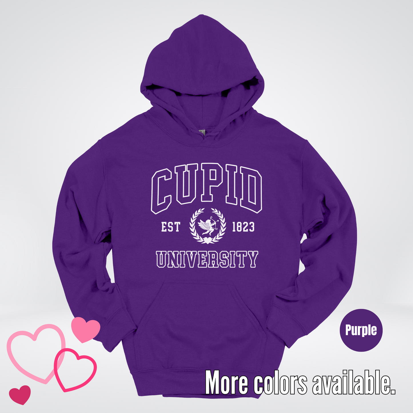 Cupid University Est 1823 White Design Hoodie