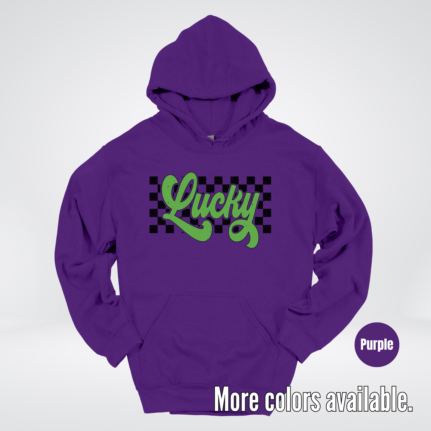 Lucky Cursive Checkered Retro – Saint Patrick’s Day Hoodie
