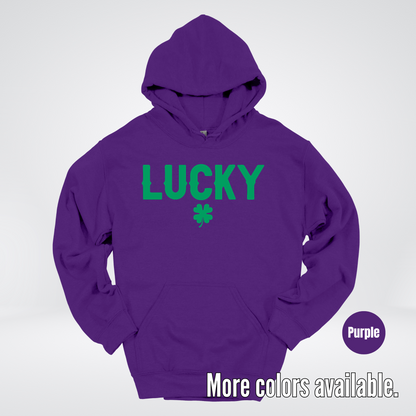 Lucky & Four Leaf Clover - Green Design - Saint Patrick's Day Hoodie
