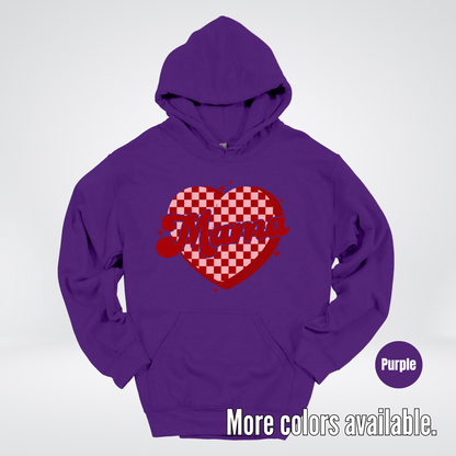 Mama Checkered Heart Hoodie