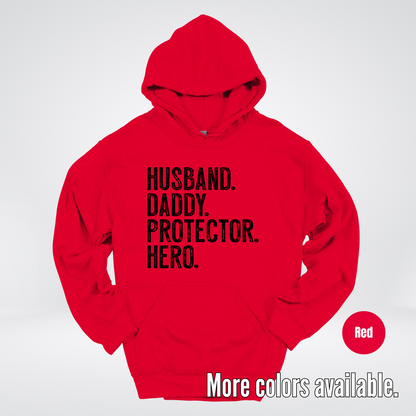 Husband Daddy Protector Hero - Black Design – Father’s Day Hoodie
