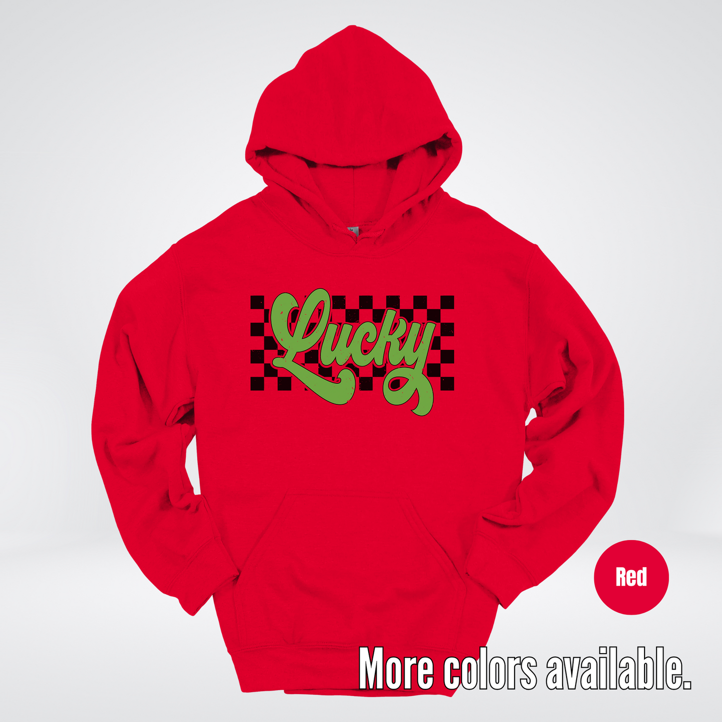 Lucky Cursive Checkered Retro – Saint Patrick’s Day Hoodie