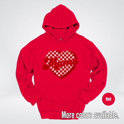 Mama Checkered Heart Hoodie