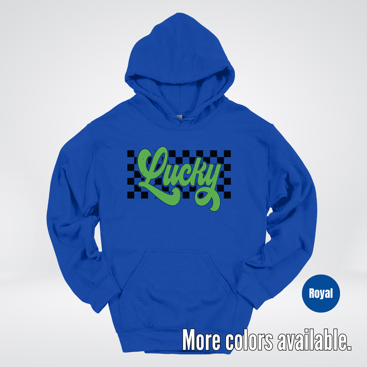 Lucky Cursive Checkered Retro – Saint Patrick’s Day Hoodie