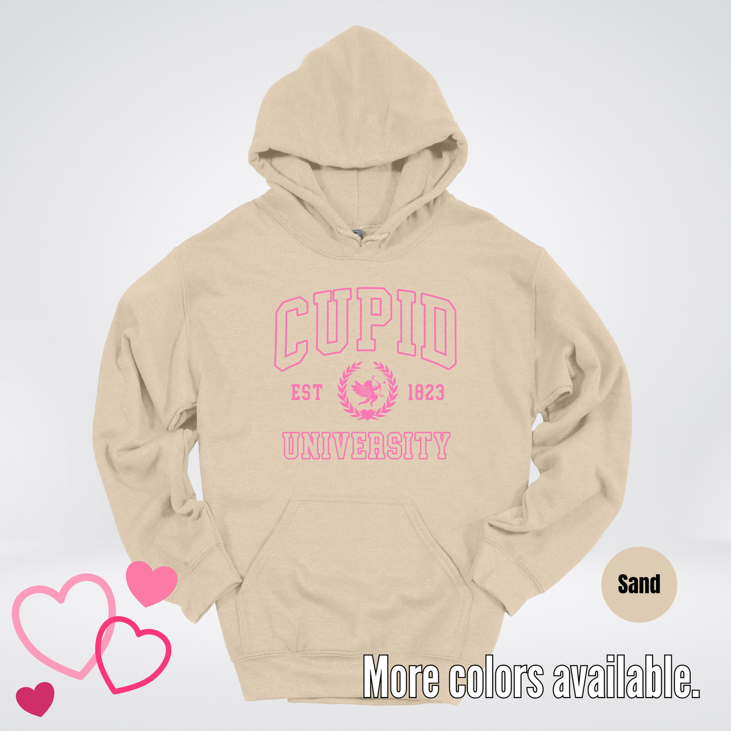 Cupid University Est 1823 Bright Pink Design Hoodie