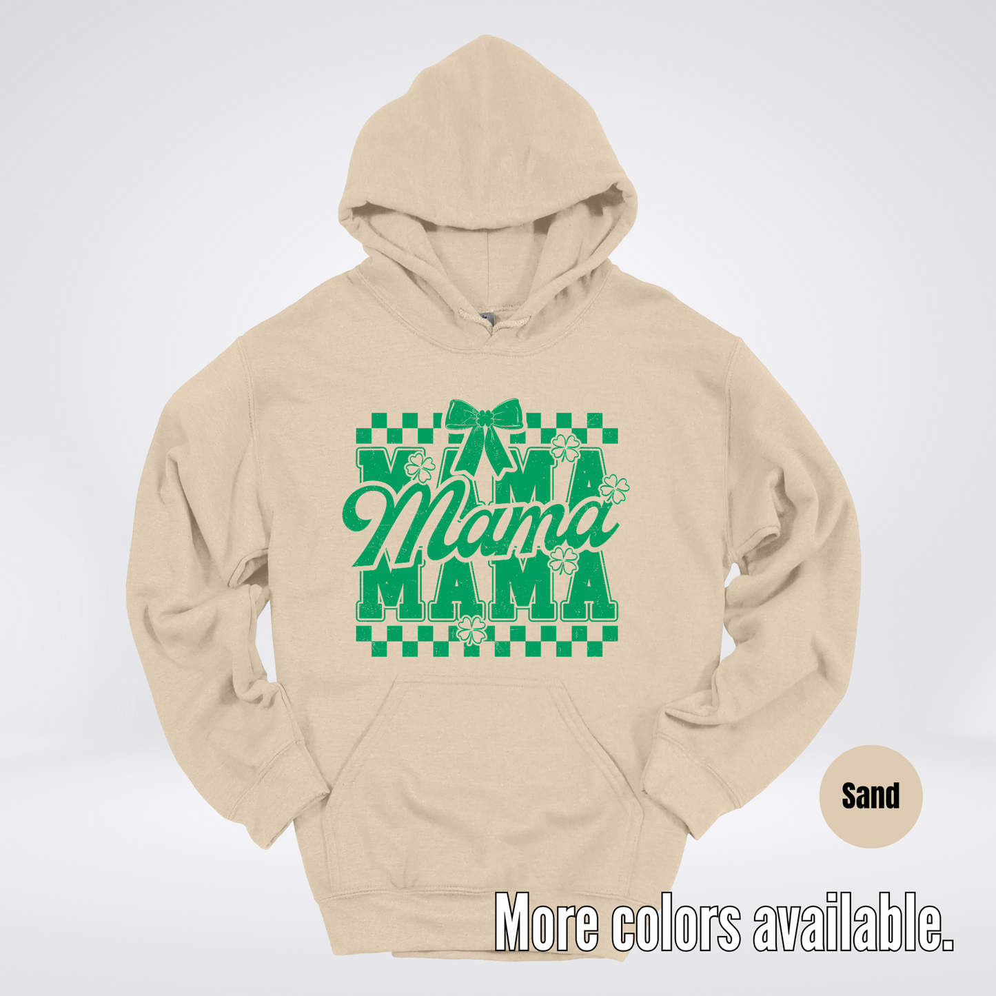 Distressed Saint Patrick’s Day Green Coquette Bow Mama Hoodie