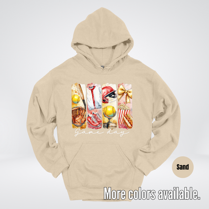 Game Day Coquette Brushstroke Softball Hoodie