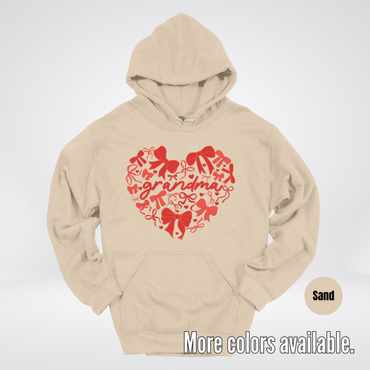 Grandma Red Bow Coquette Hoodie