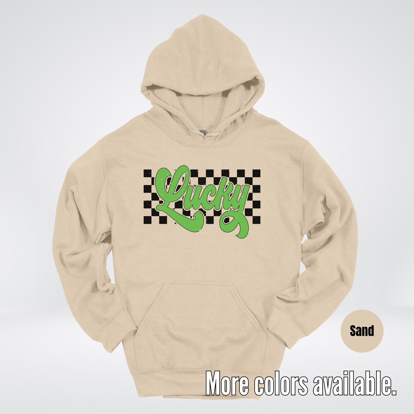 Lucky Cursive Checkered Retro – Saint Patrick’s Day Hoodie