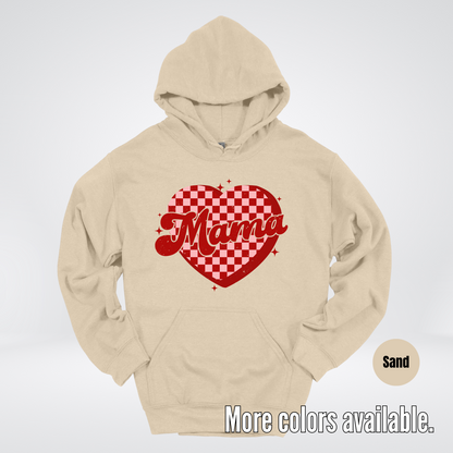 Mama Checkered Heart Hoodie