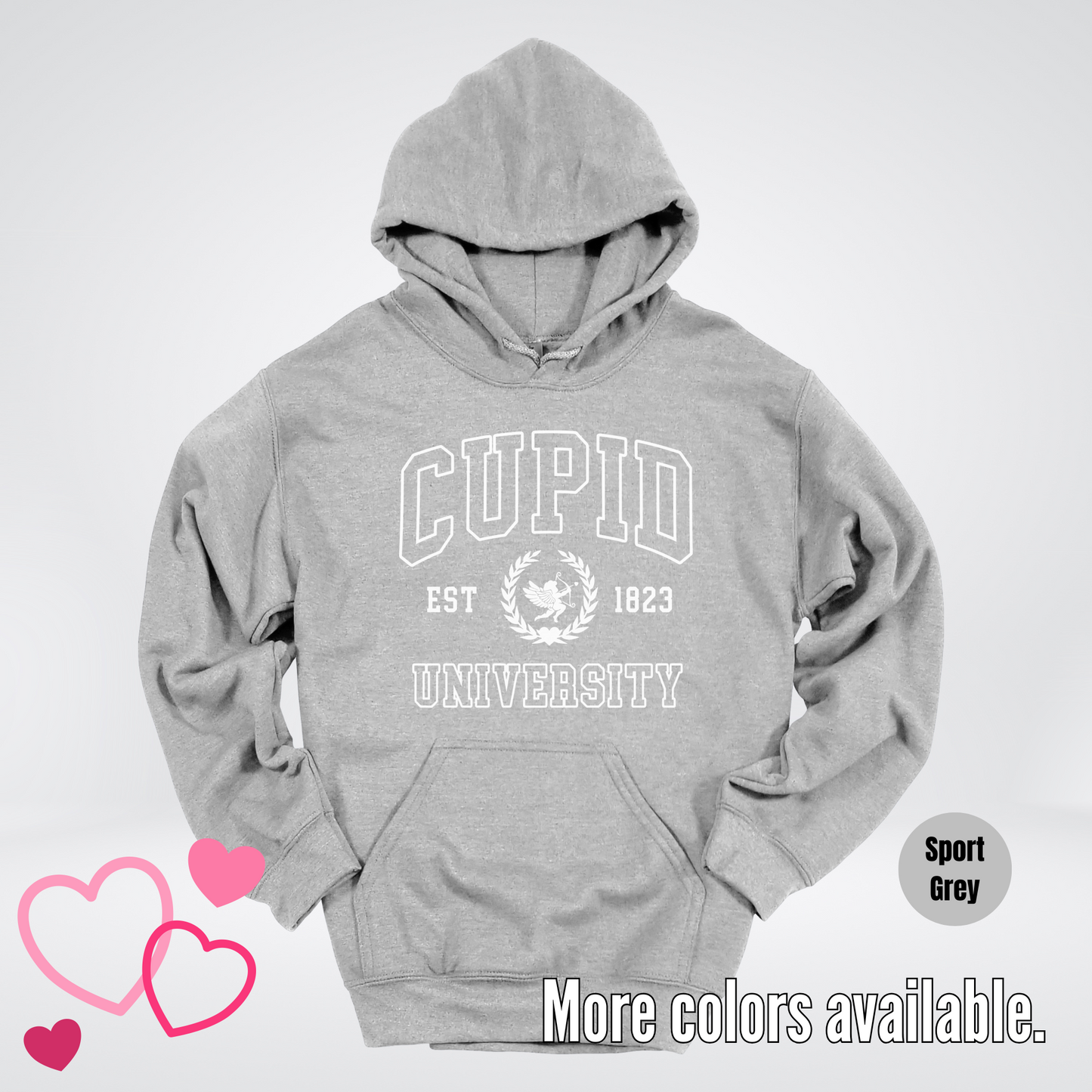 Cupid University Est 1823 White Design Hoodie