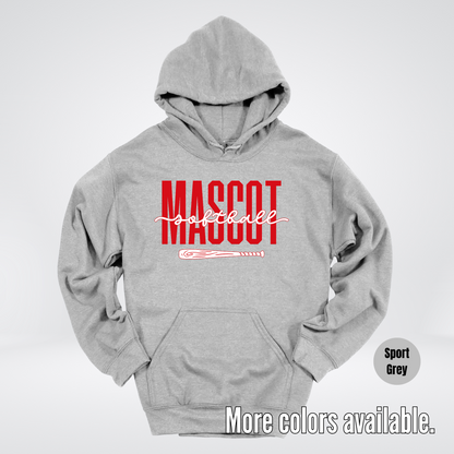 Custom Mascot – Red - Softball Design 28 Hoodie