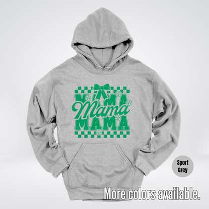 Distressed Saint Patrick’s Day Green Coquette Bow Mama Hoodie