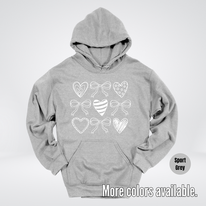 Doodle Coquette Hearts Hoodie