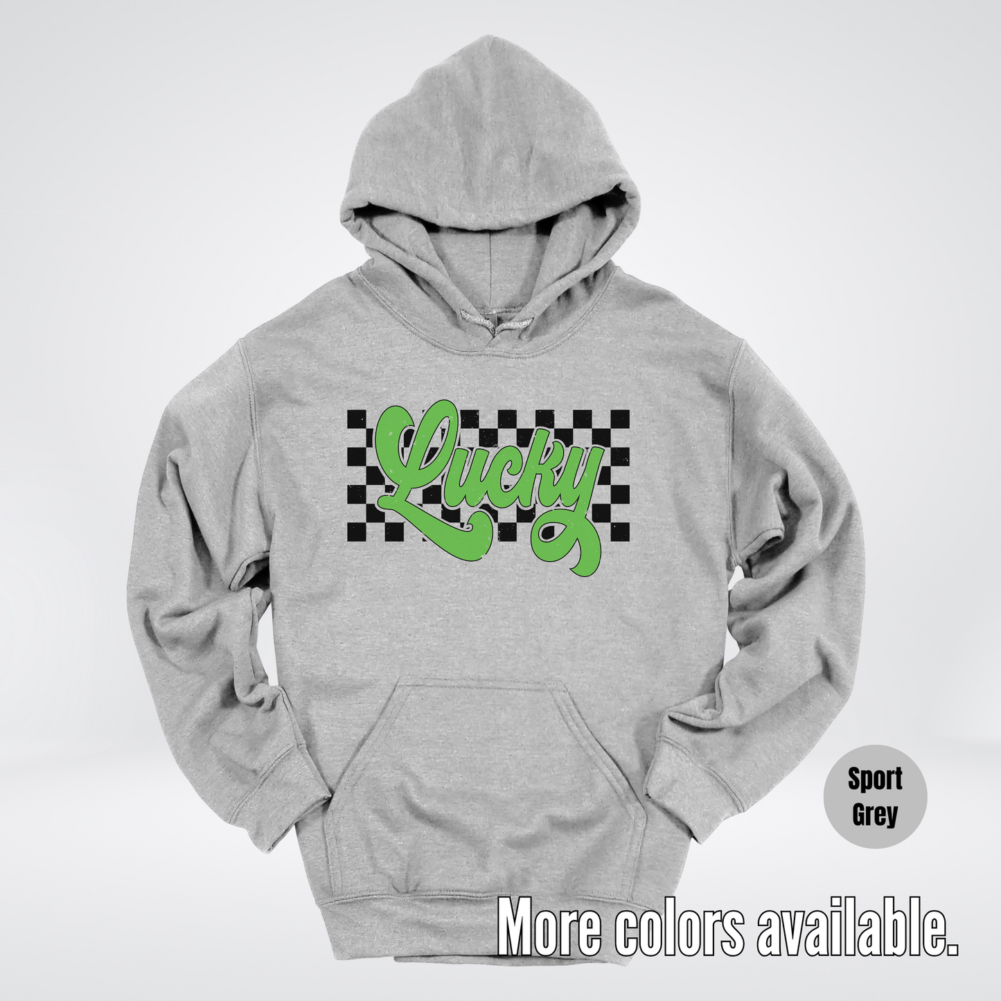 Lucky Cursive Checkered Retro – Saint Patrick’s Day Hoodie