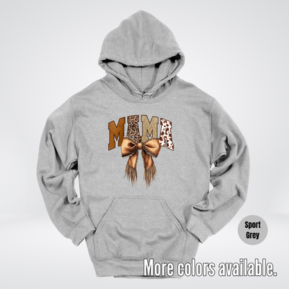 MAMA Western Coquette Leather Bow And Tassels Hoodie