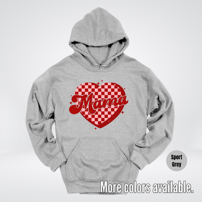 Mama Checkered Heart Hoodie