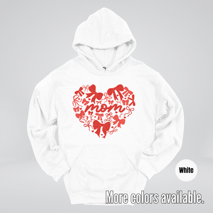 Mom Red Bow Coquette Hoodie