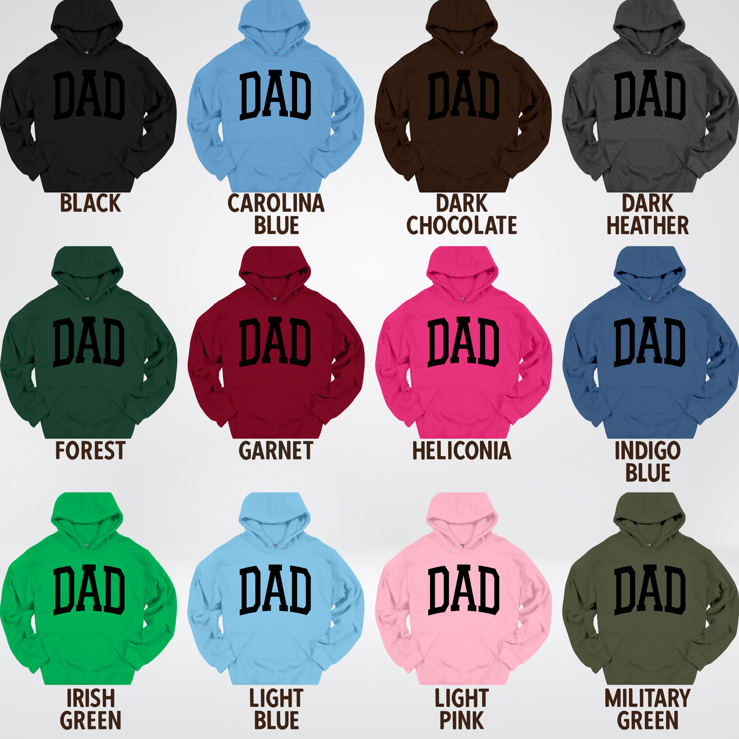 DAD Varsity Font - Black Design - Hoodie