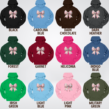 Easter Eggs Coquette Bow Hoodie