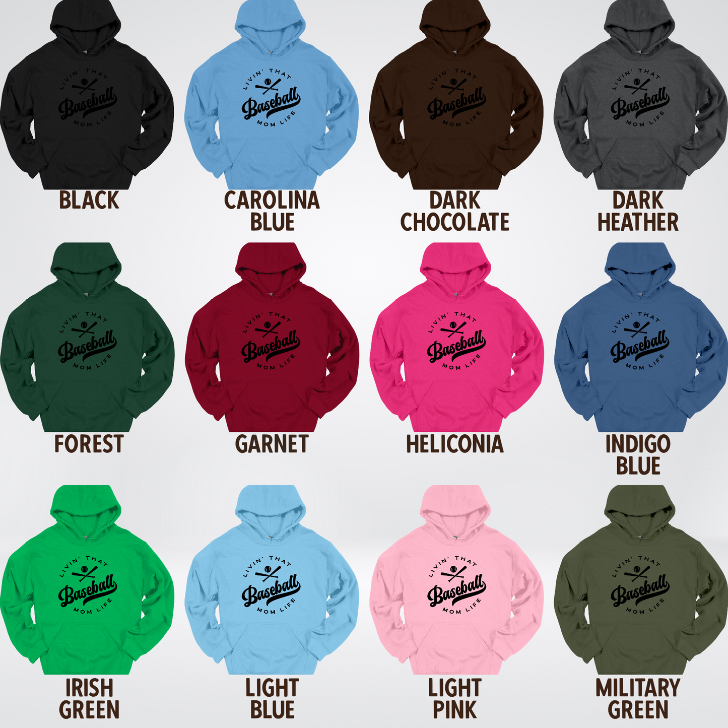 Livin’ That Baseball Mom Life – Black Design - Hoodie