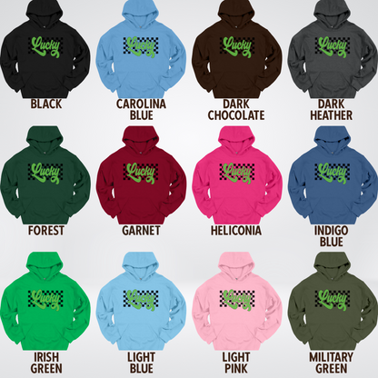 Lucky Cursive Checkered Retro – Saint Patrick’s Day Hoodie