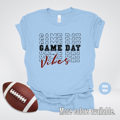 Game Day Vibes Stacked - Black Design T-Shirt
