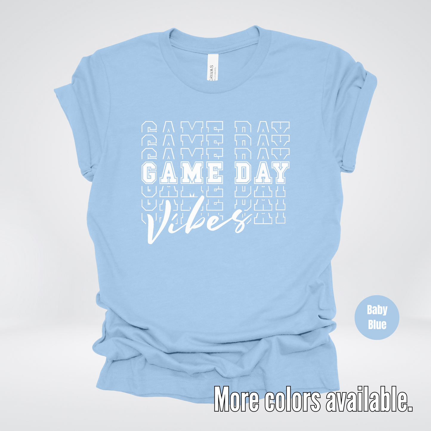 Game Day Vibes Stacked - White Design - T-Shirt