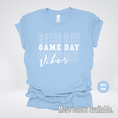 Game Day Vibes Stacked - White Design - T-Shirt