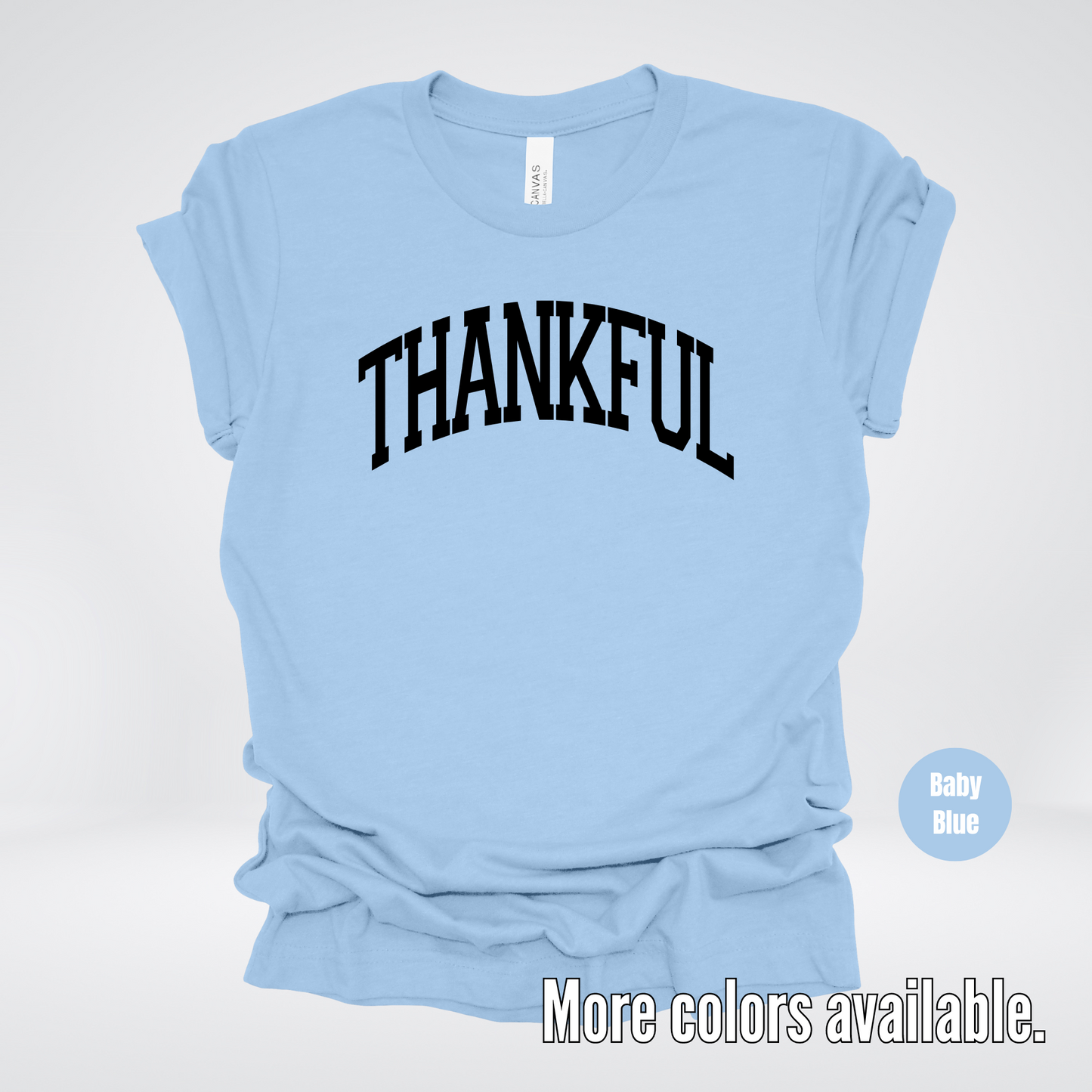 Thankful Varsity T-Shirt - Black Design