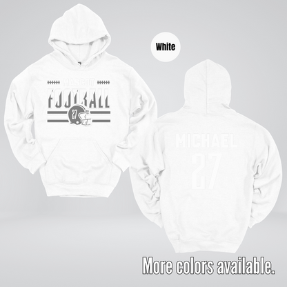 Custom Mascot, Number, & Name – Gray - Football Design 15 Hoodie