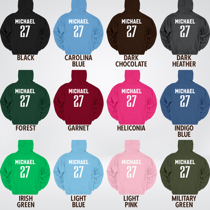 Custom Mascot, Number, & Name – Gray - Football Design 15 Hoodie