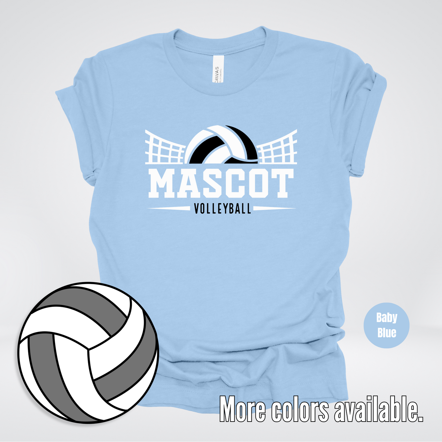 Custom Mascot - Black - Volleyball Design 28 T-Shirt