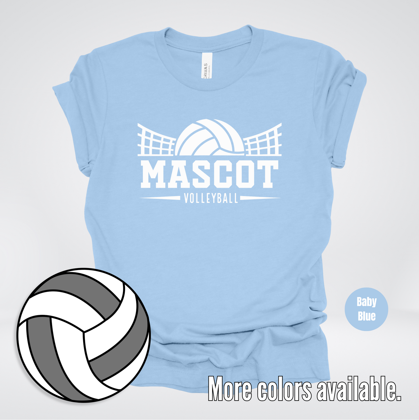 Custom Mascot - White - Volleyball Design 27 T-Shirt