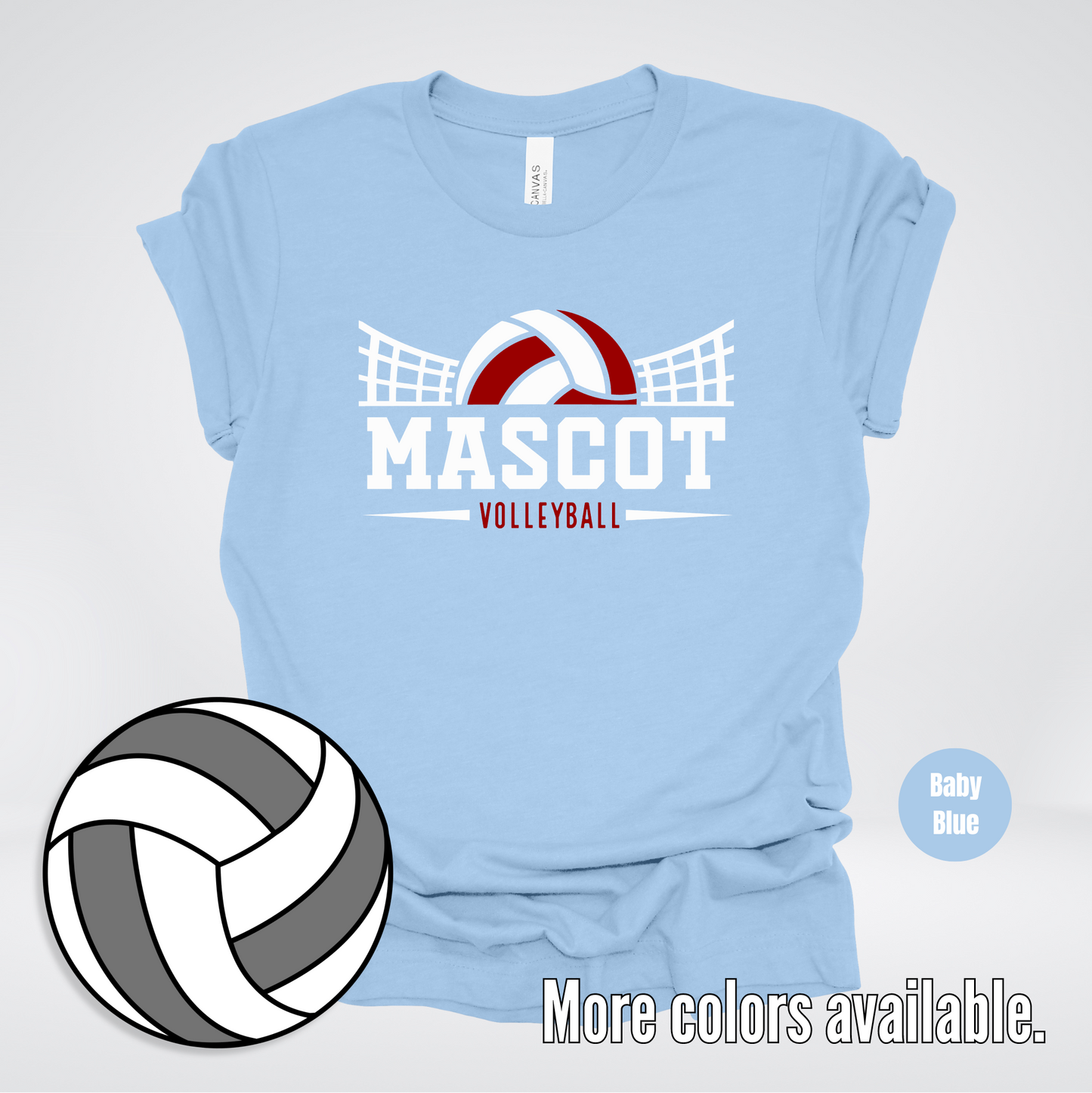 Custom Mascot – Maroon - Volleyball Design 36 T-Shirt