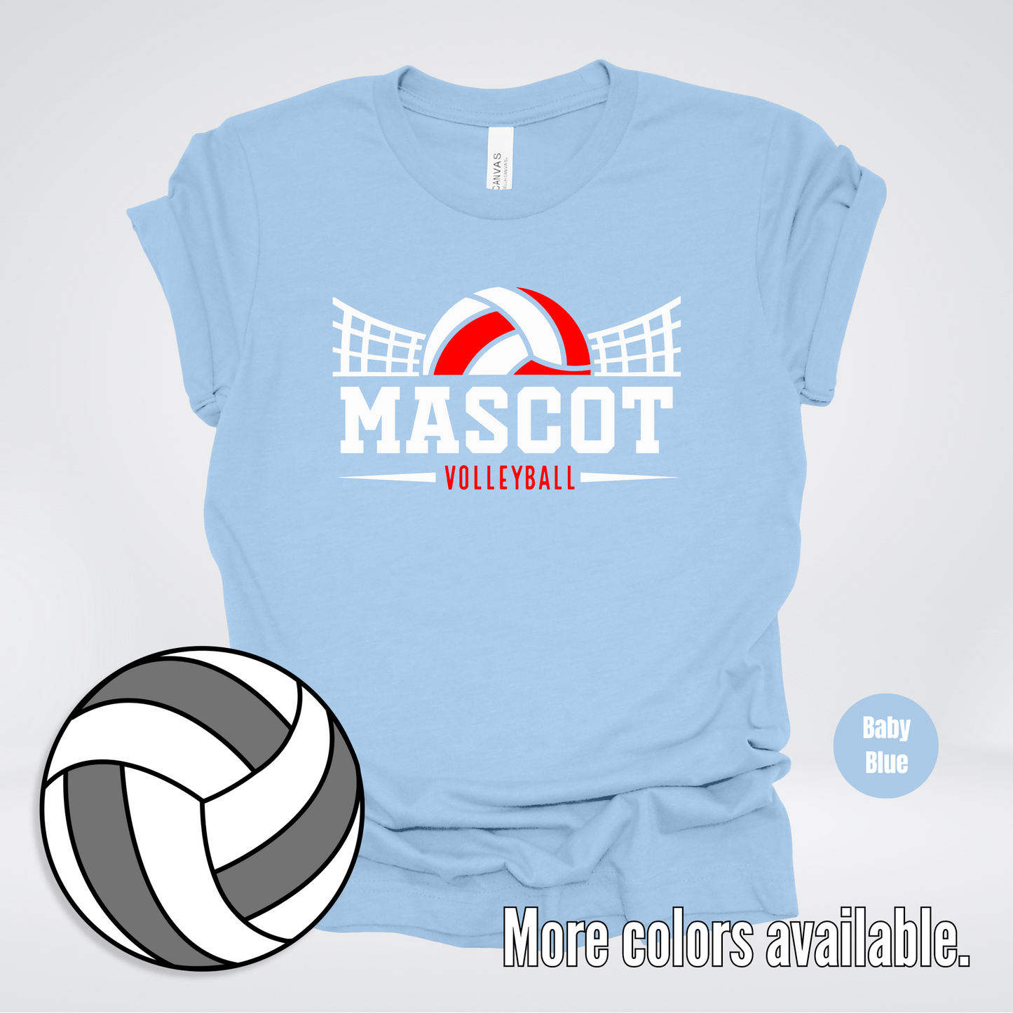 Custom Mascot – Red - Volleyball Design 31 T-Shirt