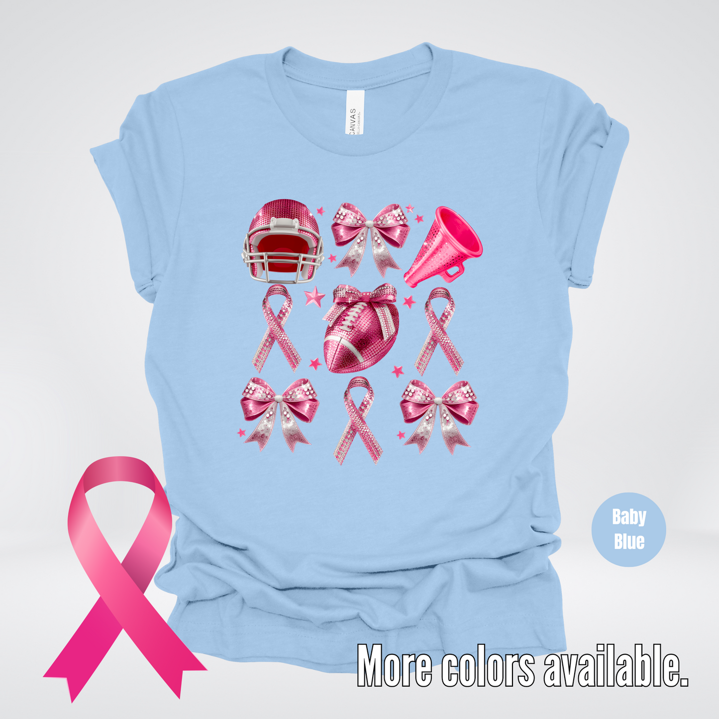 Pink Out Football Coquette Breast Cancer Awareness T-Shirt